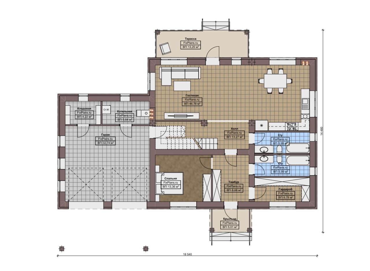 Планировка Двухэтажный дом F-12365