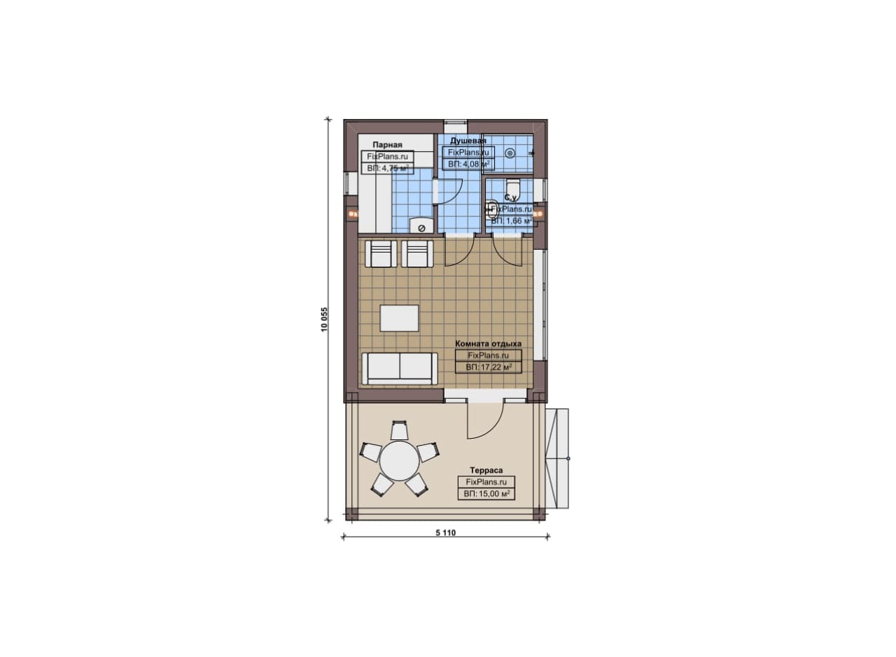 Планировка Одноэтажный дом F-19916