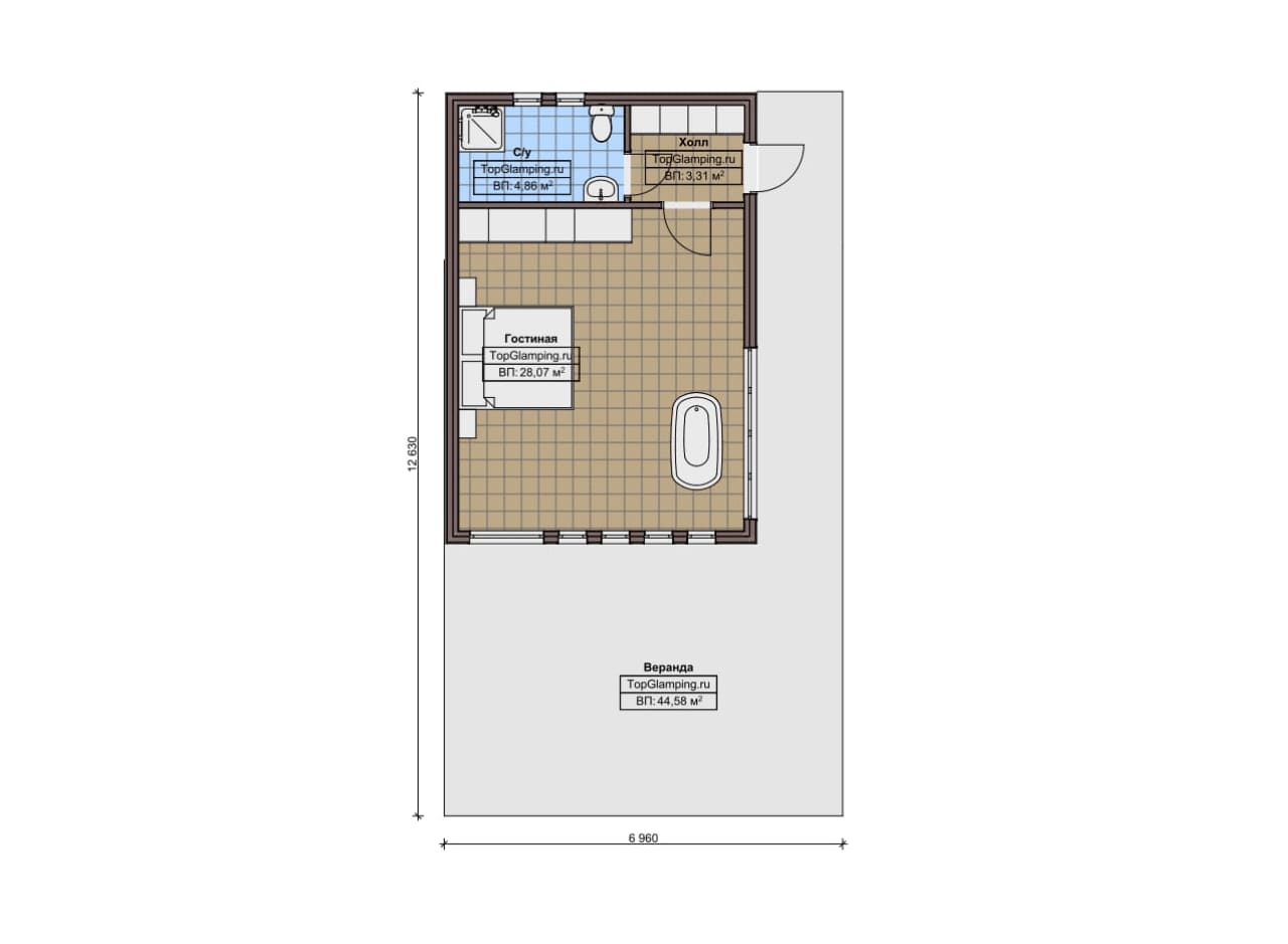 Планировка Одноэтажный дом F-22085