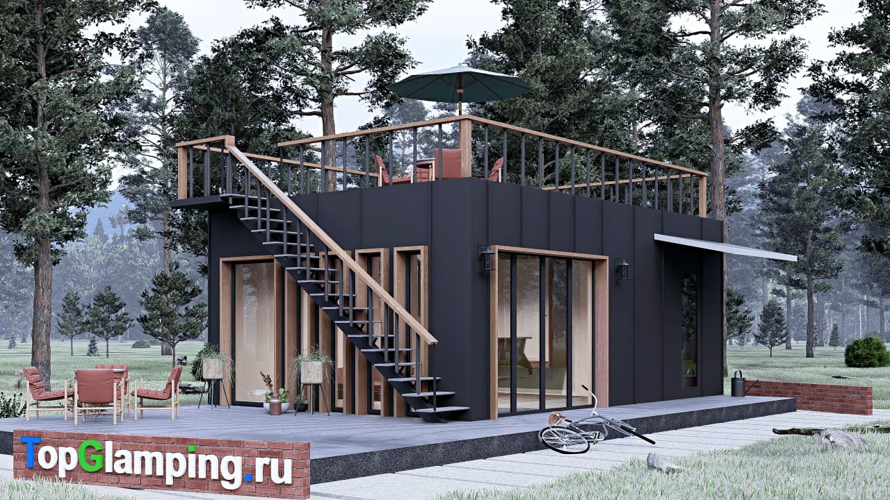 Одноэтажный дом F-22094 — фасад