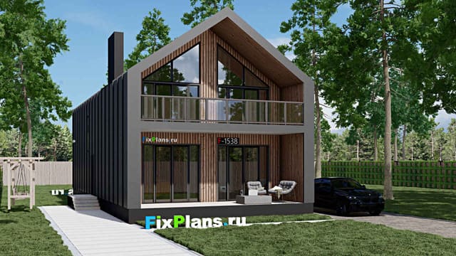 Одноэтажный дом с мансардой  F - 1538